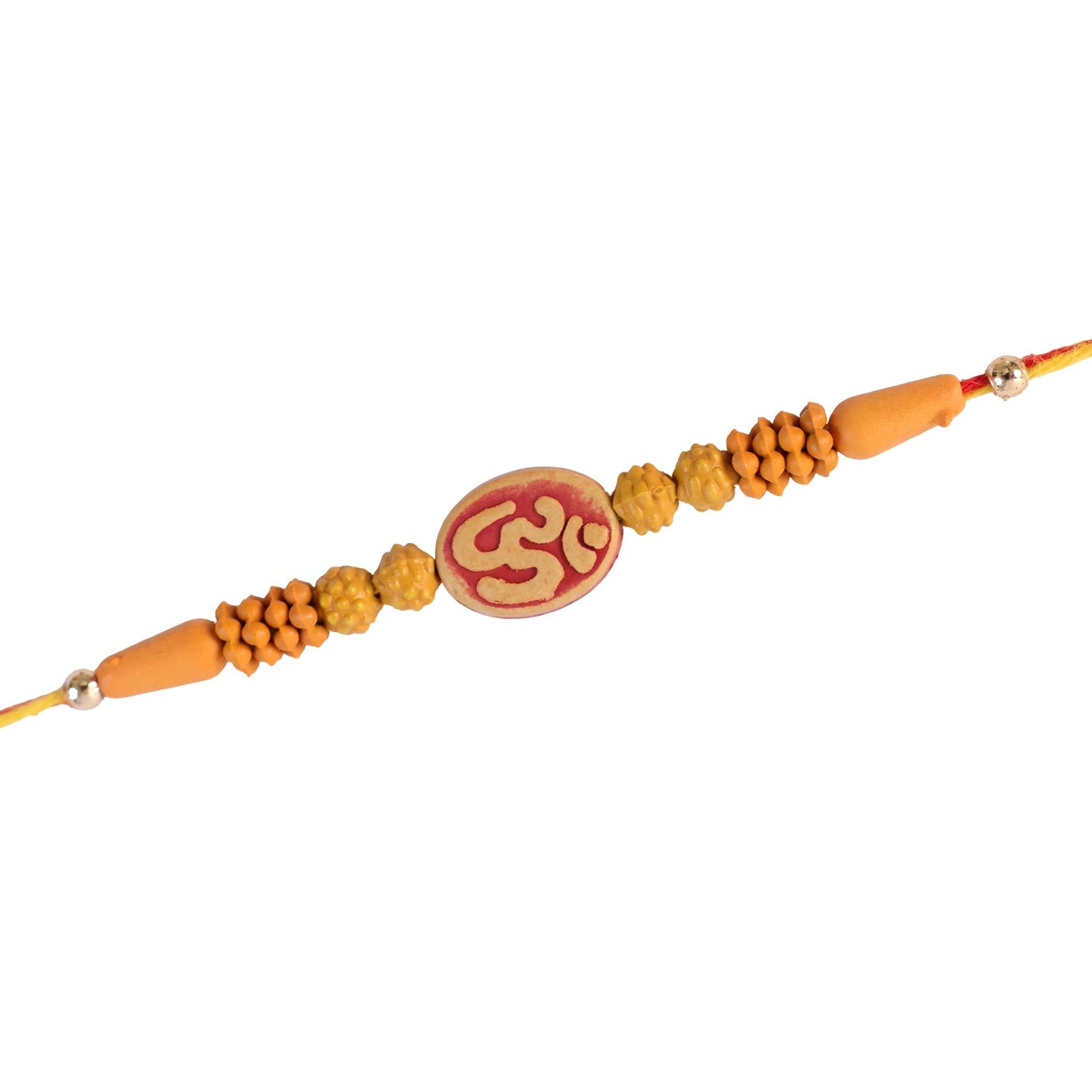 Divine Om Designer Rakhi with Golden Beads for Brother
