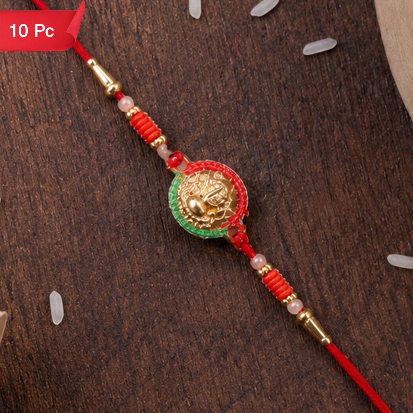 Mini Lord Ganesha Rakhi Elegant Traditional Festive Accessory (10pcs)