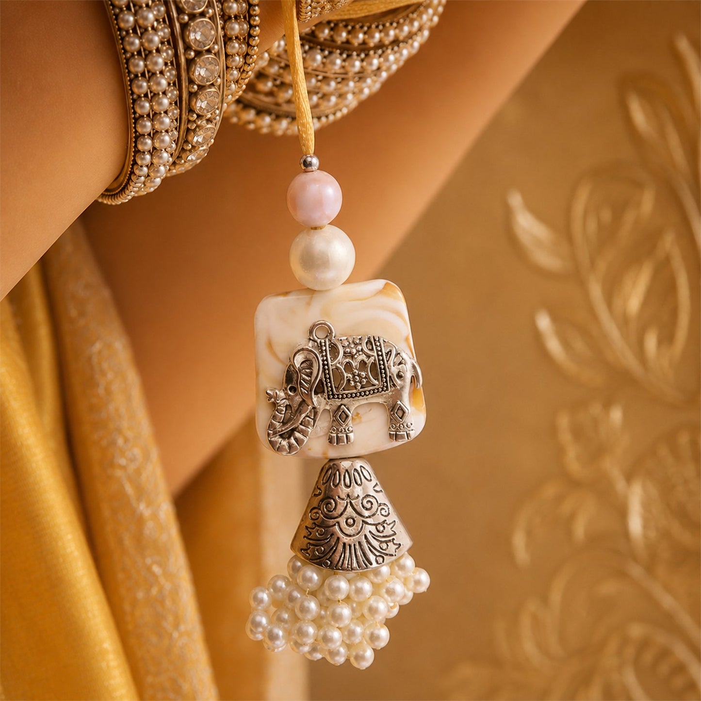 Premium Elephant Motif Raksha Bandhan Bhai Bhabhi Lumba Rakhi