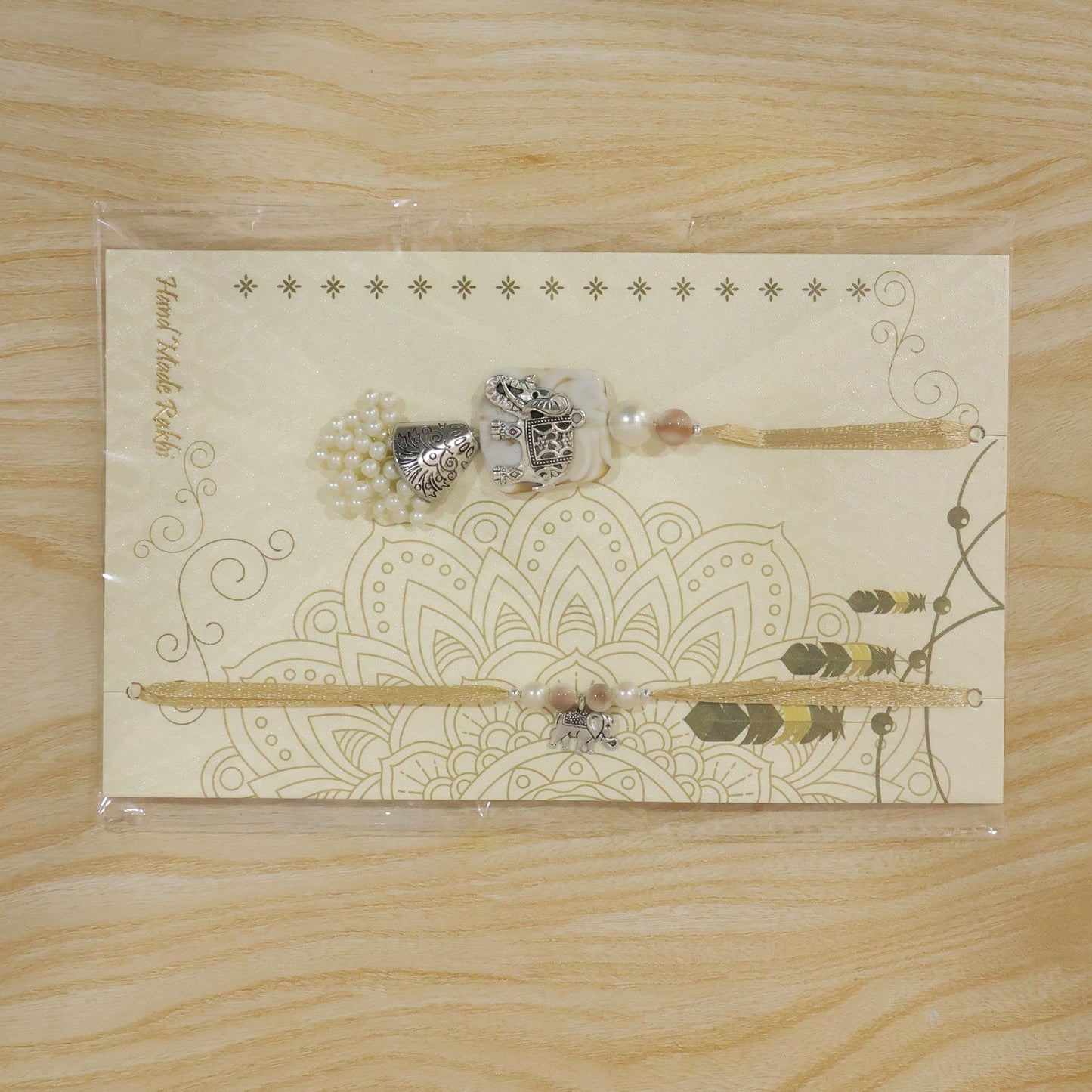 Premium Elephant Motif Raksha Bandhan Bhai Bhabhi Lumba Rakhi