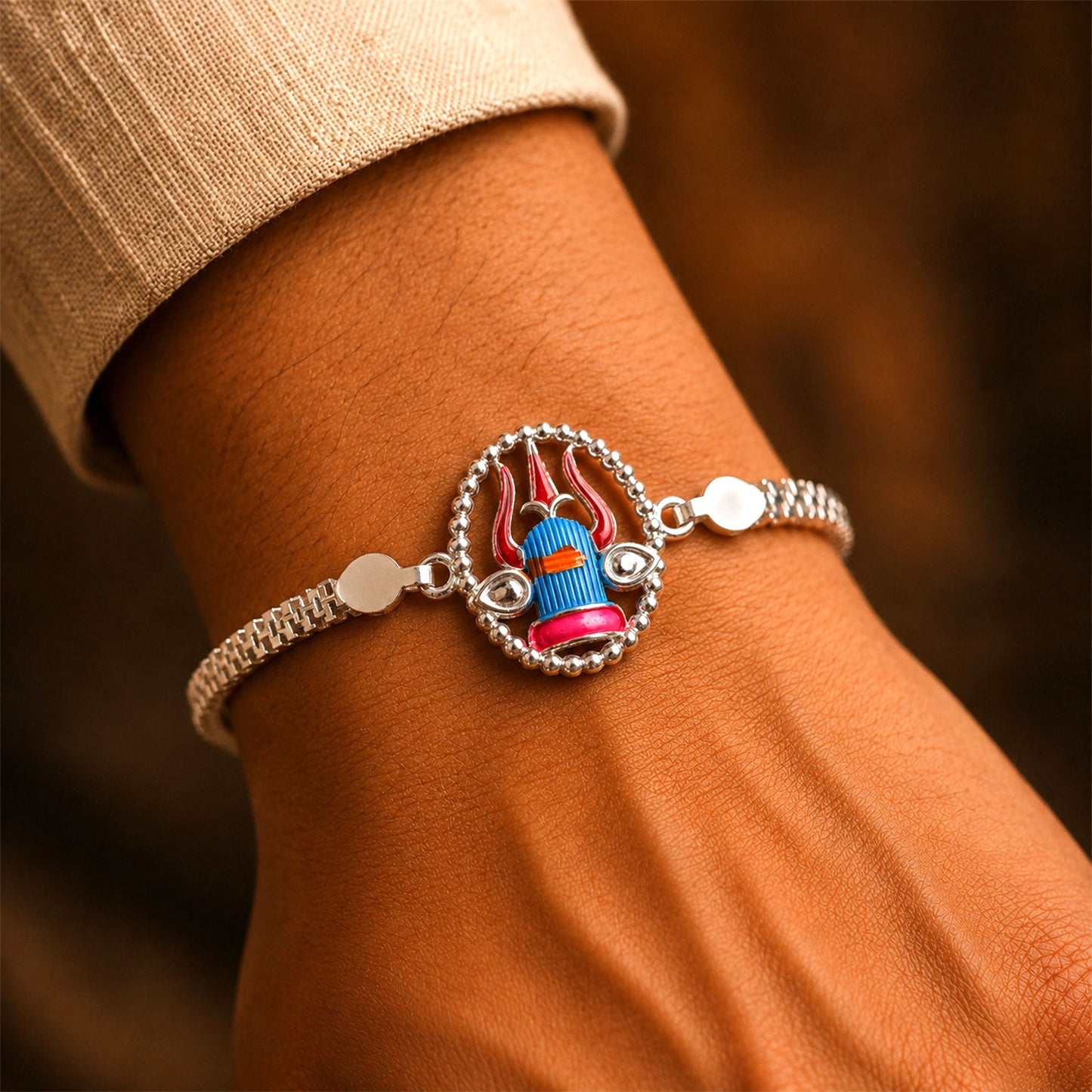 Krishna Charm Chain Style Traditional Rakhi for Brothers (10pcs)