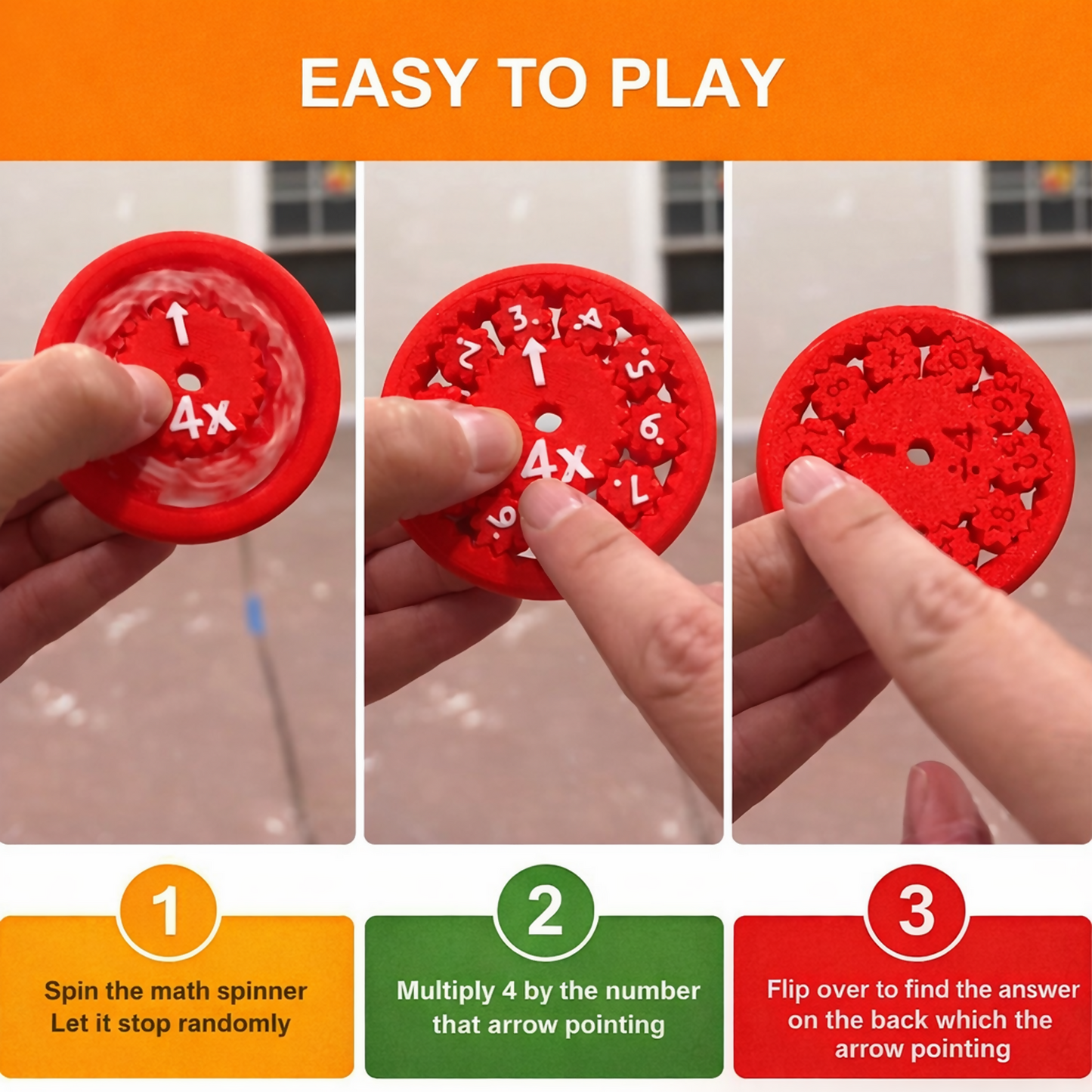 Math Fact Fidget Spinners for Kids | Educational Addition and Subtraction Learning Toy (9 PC)