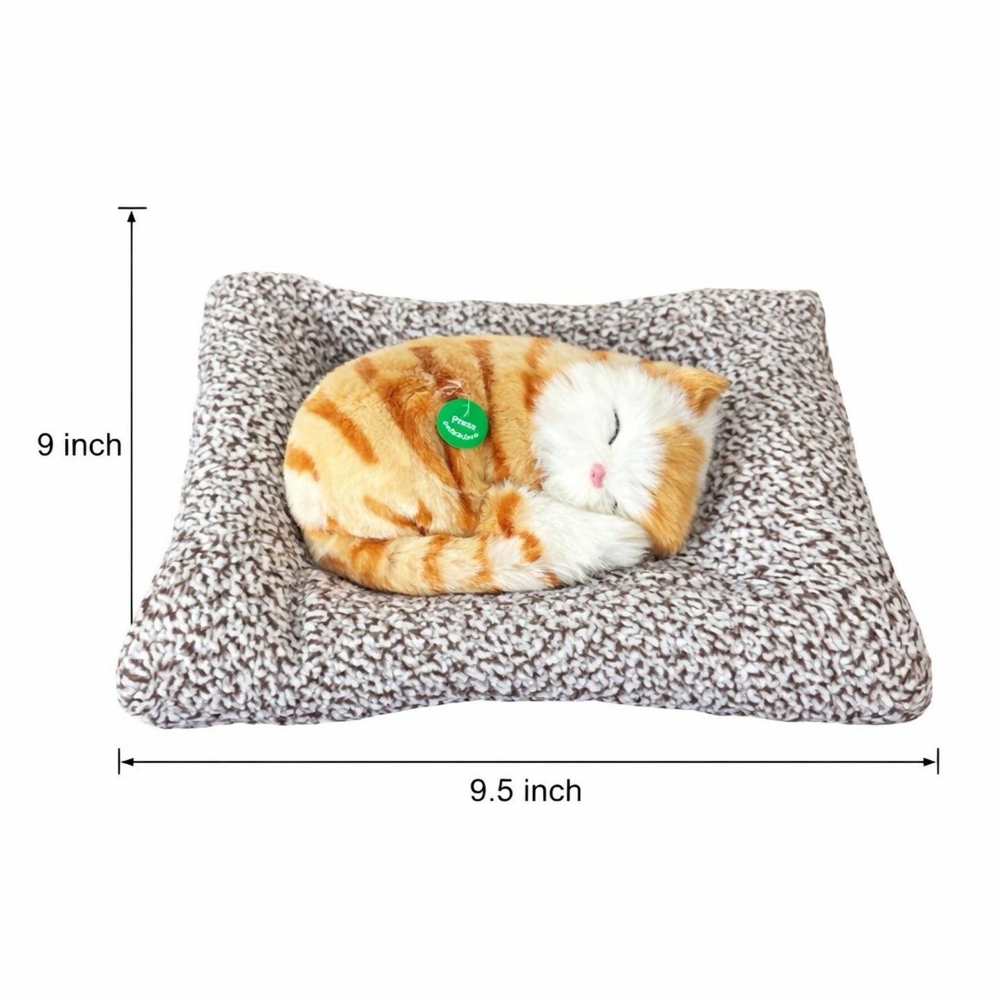 Sleeping Cat Plush Toy with Cushion for Car Dashboard, Home and Desk Decor