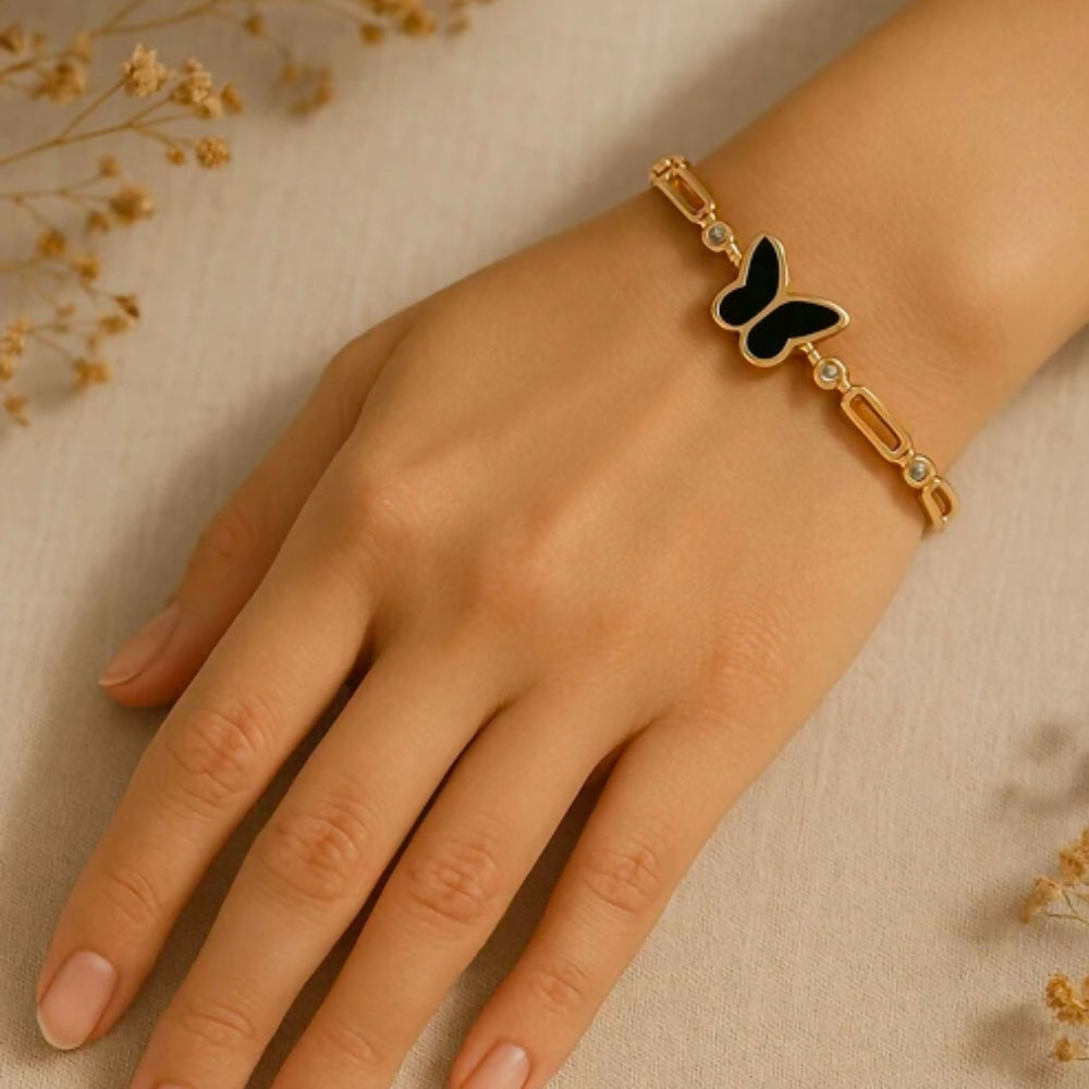 Stainless Steel Gold Plated Kada Bracelet For Girls And Women