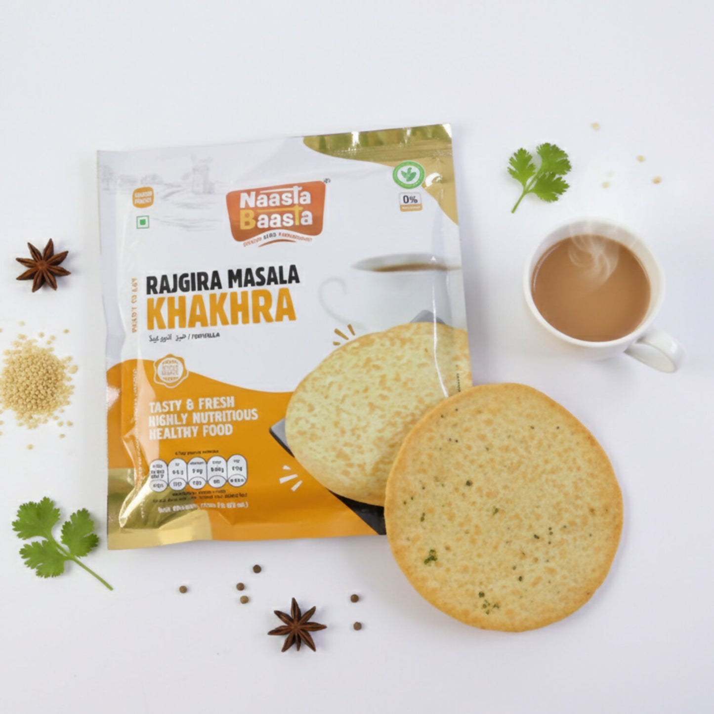 Naasta Baasta Rajgira Masala Khakhra - Crispy Farali Ready to Eat Snack (200 Gm)