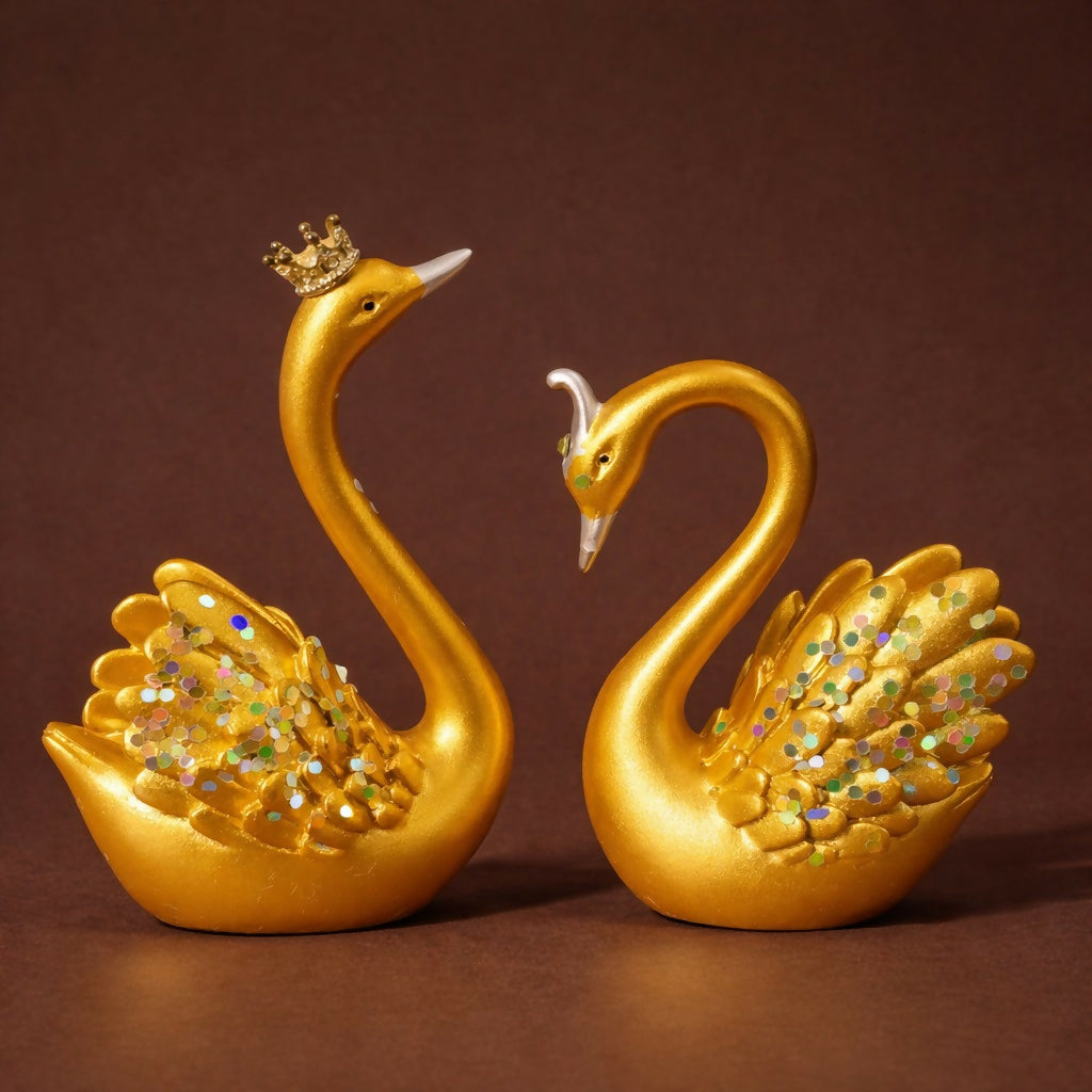 Decorative Swan Couple Showpiece Set for Home, Table & Gift Decor