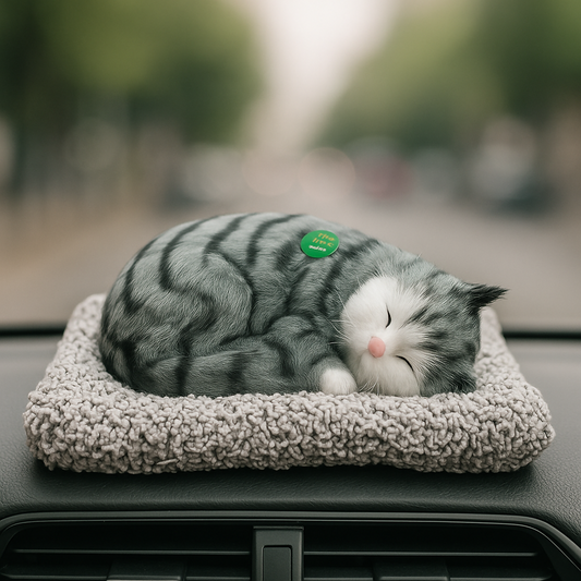 Premium Realistic Sleeping Cat Plush Toy with Soft Cushion