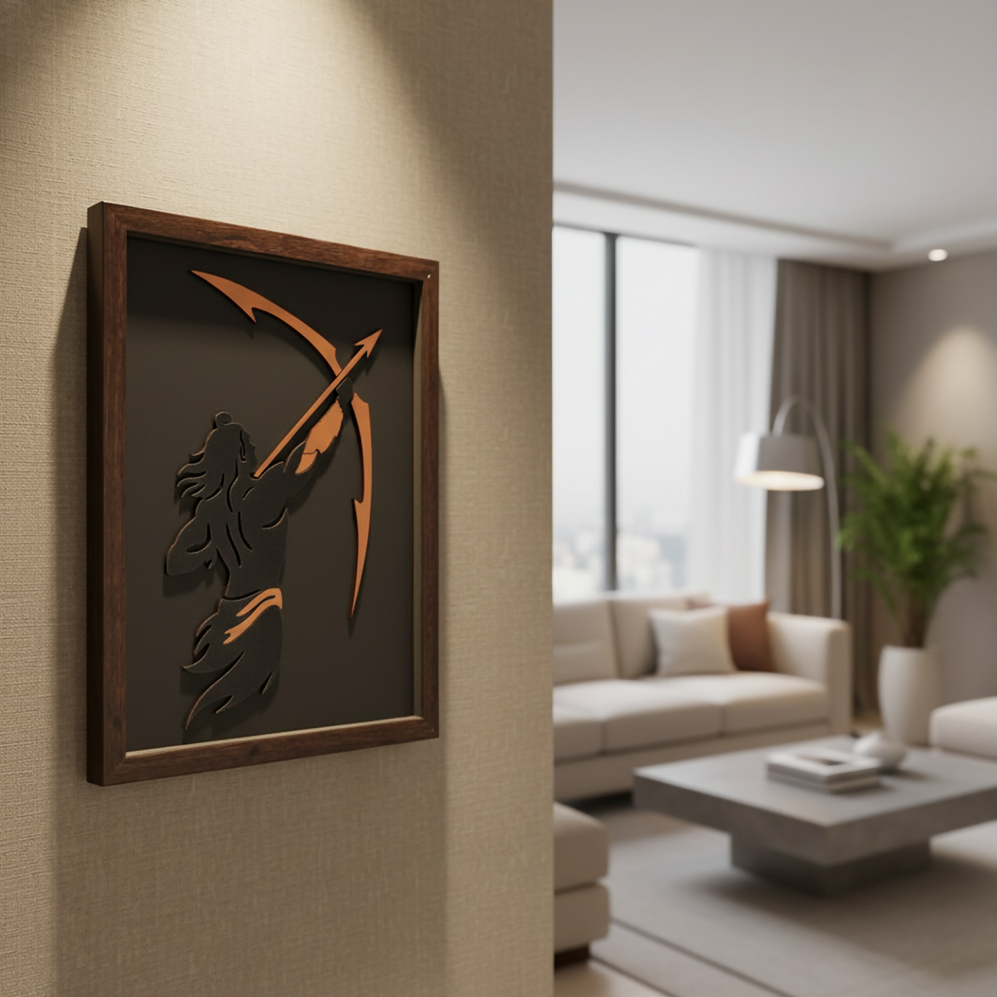 Lord Ram Wall Art Frame| Premium Minimalist Spiritual Wall Art for Living Room, Office & Meditation Space