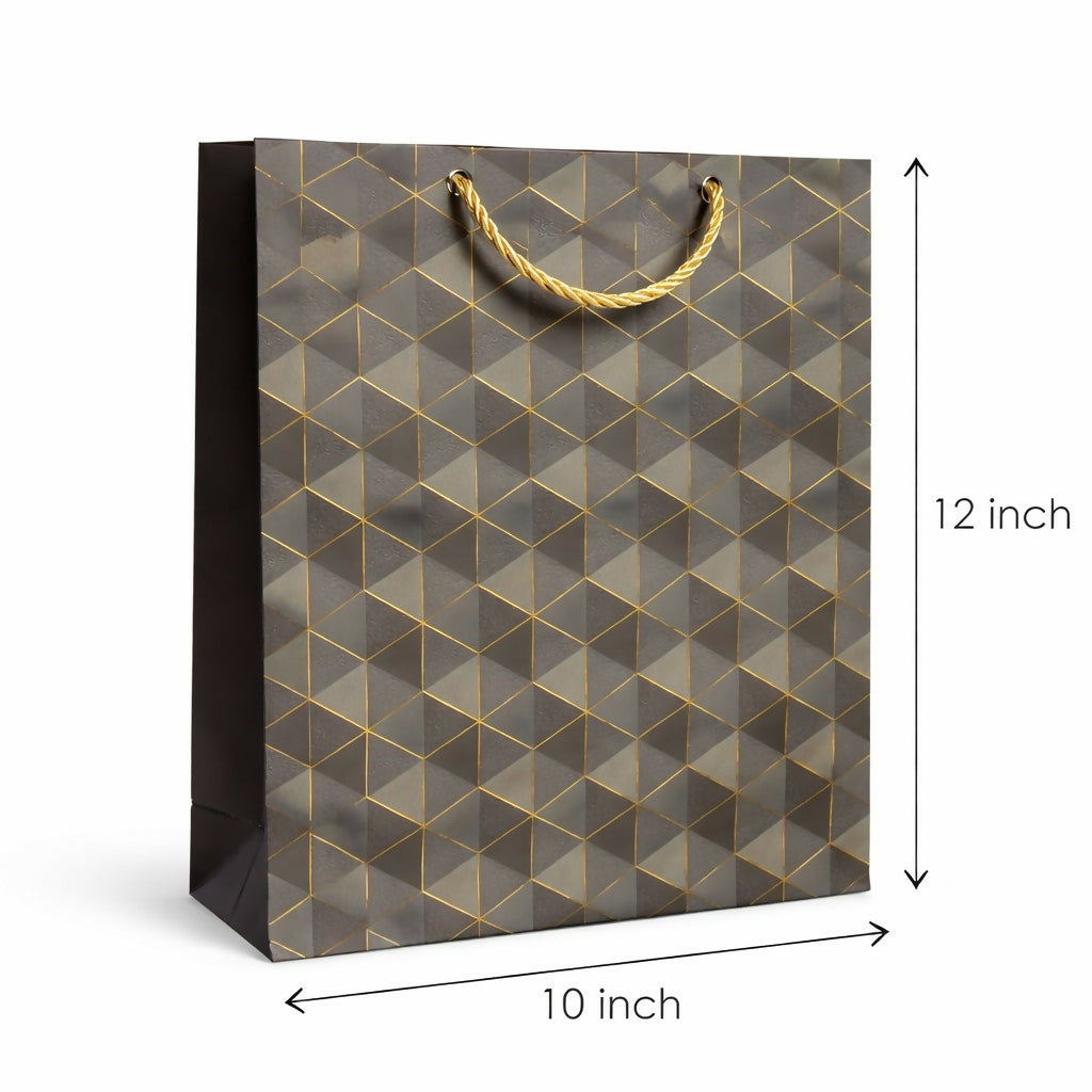 Premium Geometric Design Gift Bag with Handle Paper Carry Bag