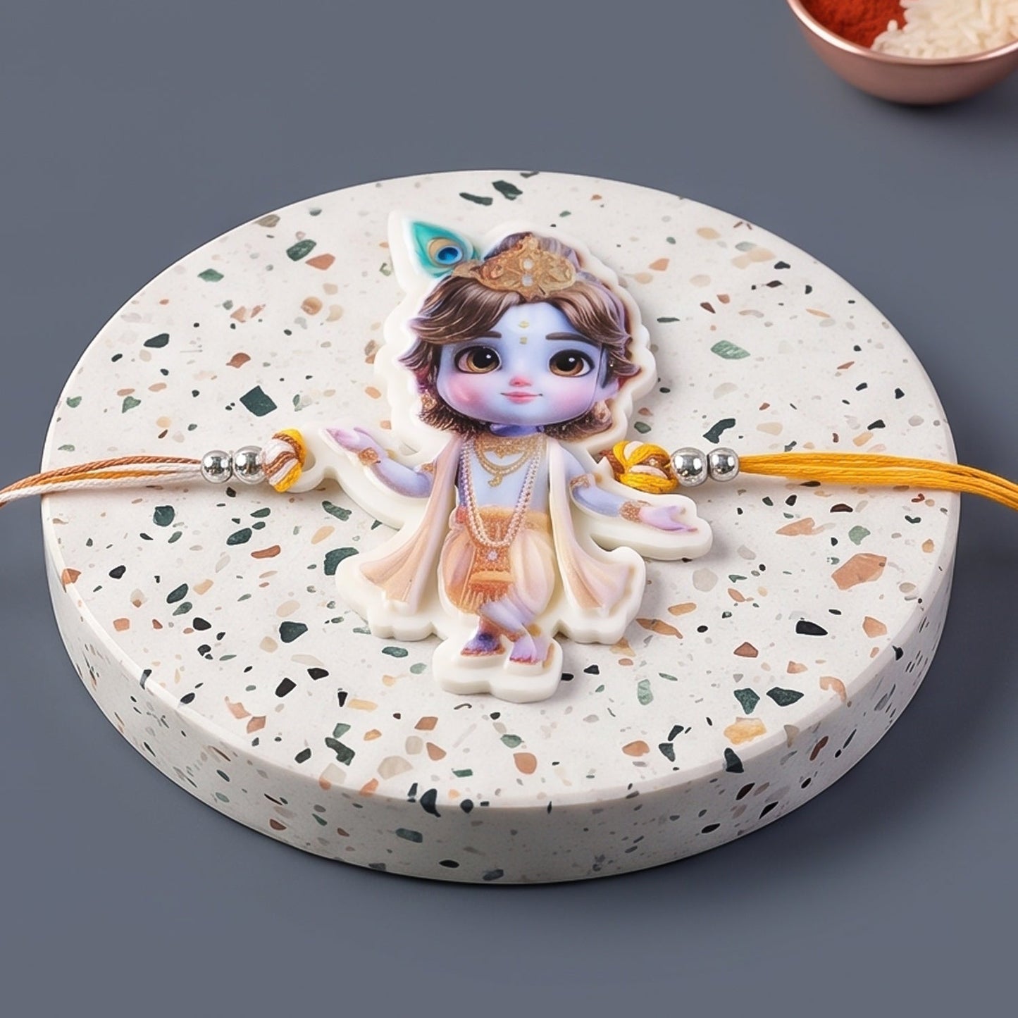 Bal Krishna Rakhi Set with Nut Butterscotch, Pack of 3