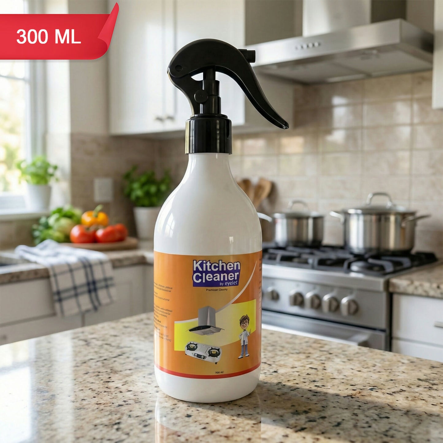 Eyelet Kitchen Cleaner Chimney, Countertops & Appliances Grease & Oil Stain Remover (300Ml)