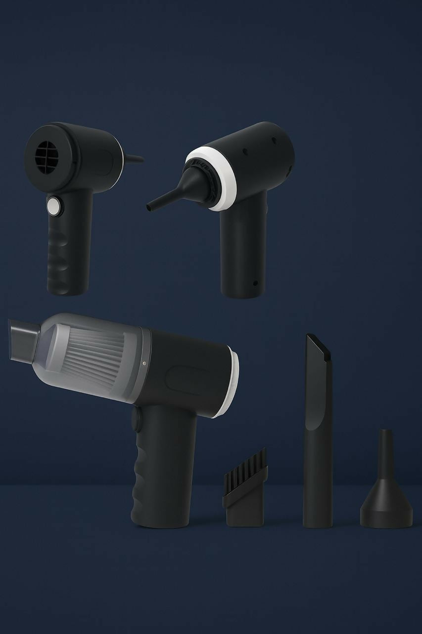 3-in-1 Portable Mini Vacuum Cleaner for Home & Car | High-Power Suction Handheld Dust Cleaner with Multiple Nozzle Attachments | Rechargeable Keyboard, Sofa, Car Interior & Floor Mat Cleaning Machine