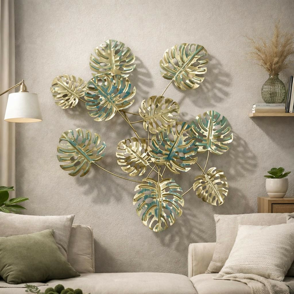 Modern Metal Leaf Wall Art Decor for Living Room Wall Decoration