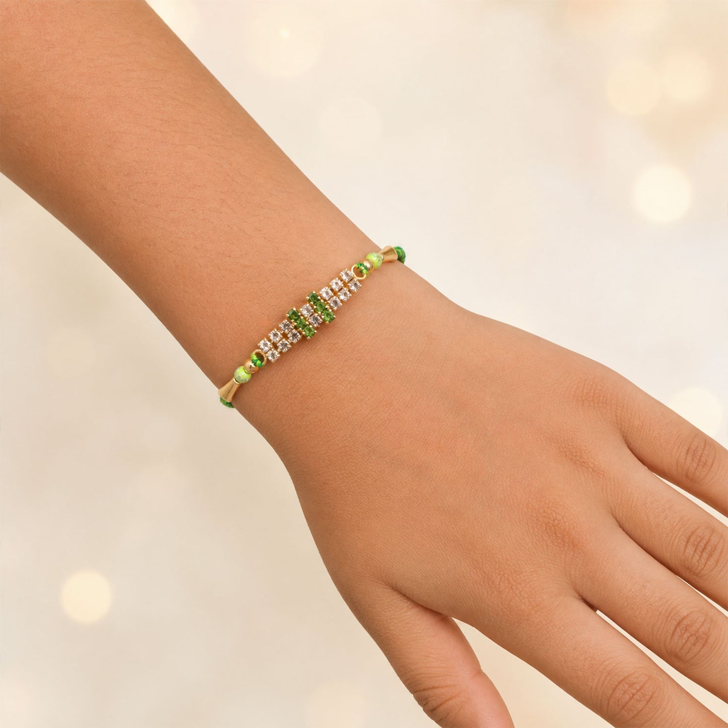 Twin Stone Band Rakhi in Mix Colour Silk Threads (Pack of 6)
