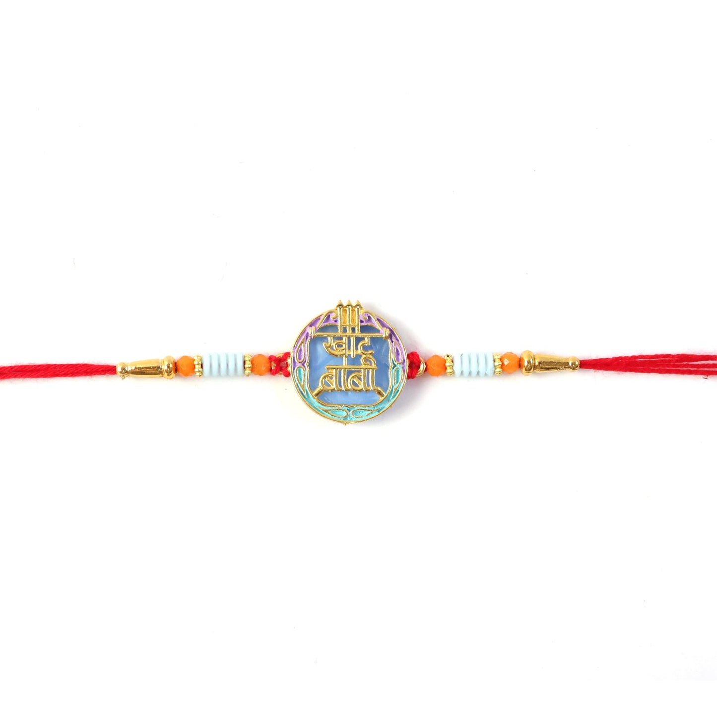 Colorful Rakhi with Beads & Religious Symbol for Brothers (10pcs)
