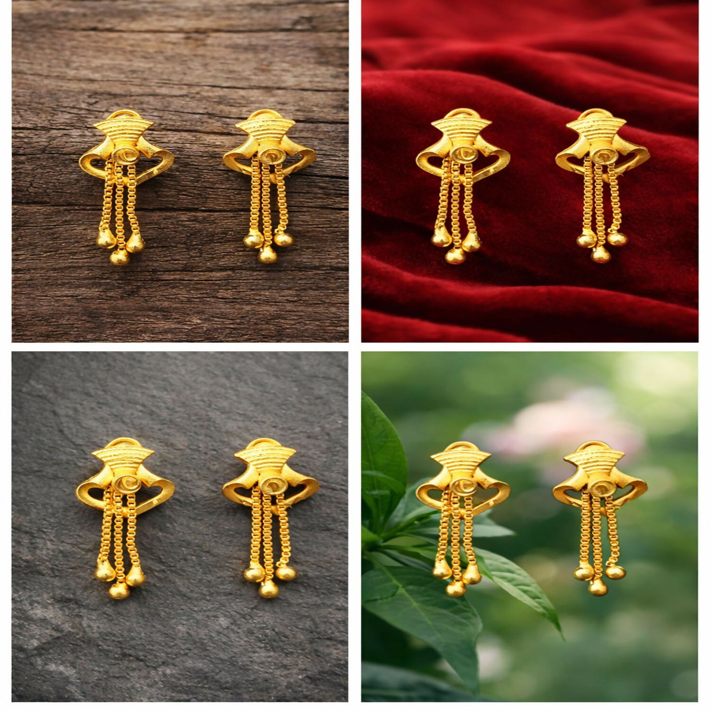 Elegant Golden Drop Earrings for Women & Girls | Lightweight Stylish Party Wear Earrings