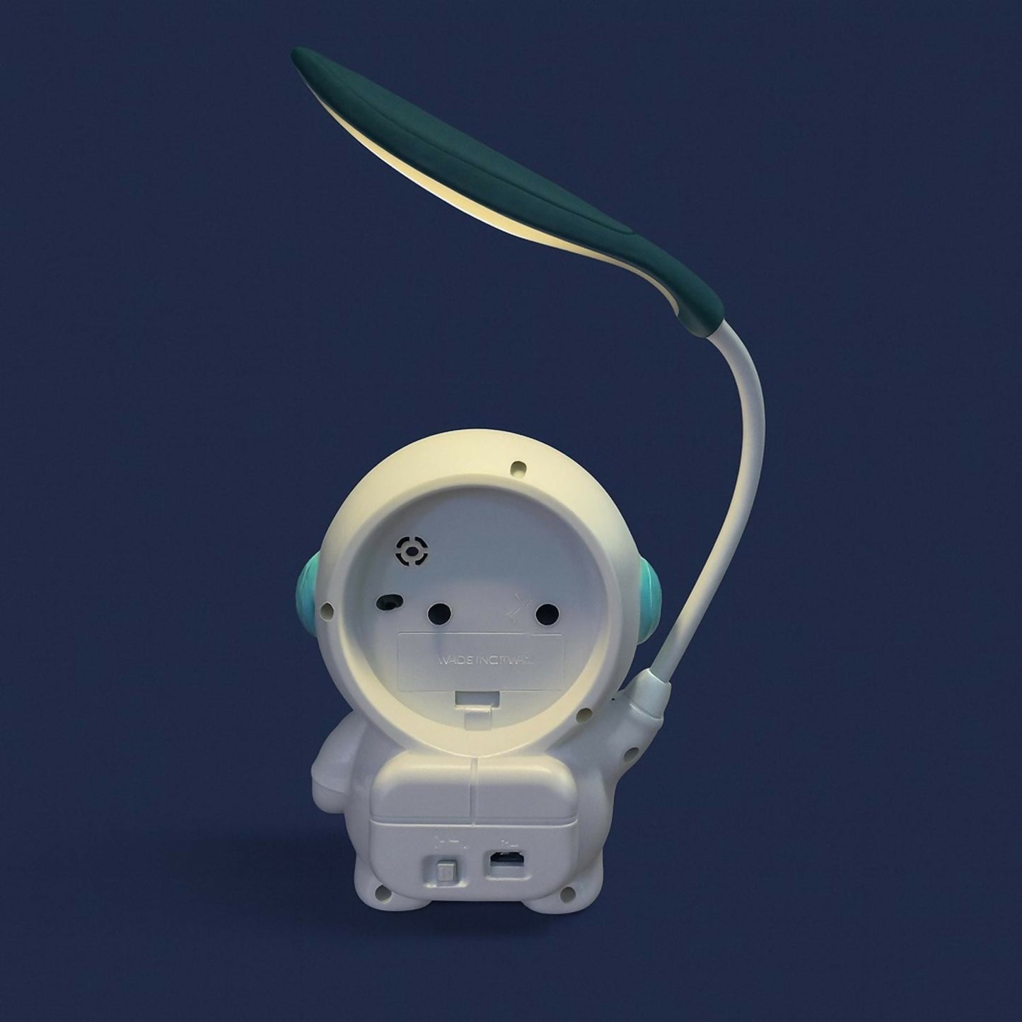 Astronaut Kids Desk Lamp with Alarm Clock | 2-in-1 Study Table Lamp with LED Light & Analog Clock | Rechargeable USB Powered Cute Space Theme Night Lamp for Boys Girls Bedroom, Study, Home & Gifting