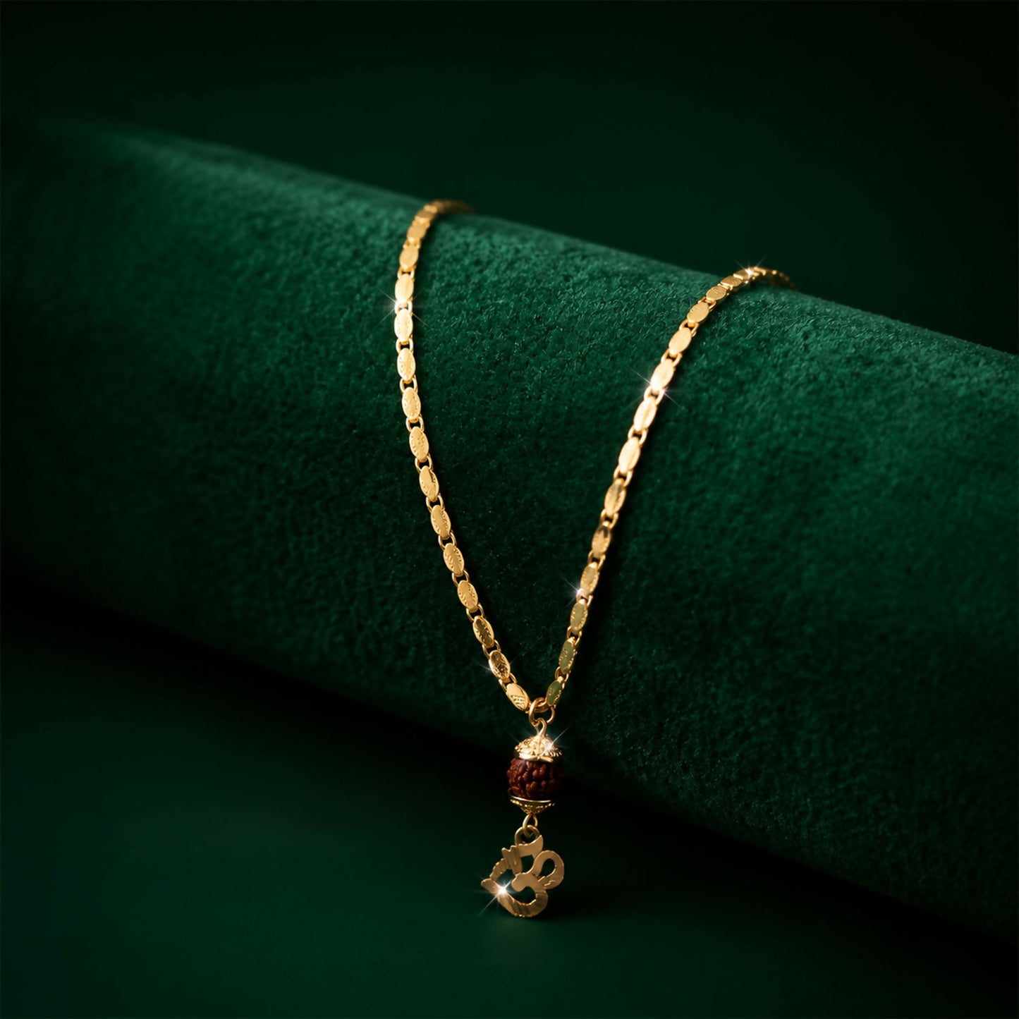 Stylish Rudraksha Om pendant chain available for men and women