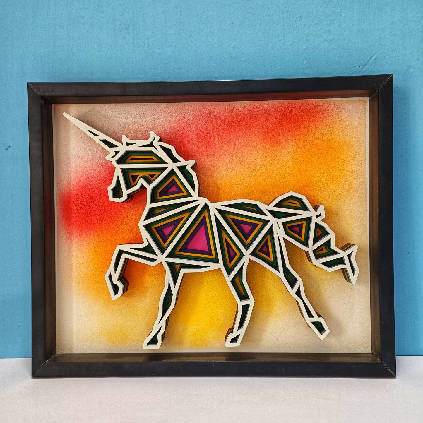 Handcrafted Multi-Layer Wooden Horse Wall Art – 3D Running Horse Design | Elegant Home Decor Frame | Premium Handmade Indian Artwork