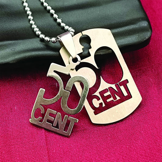 Silver Plated 50 Cents Chain Pendant