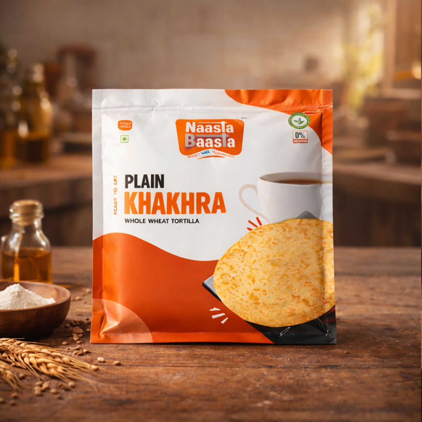 Naasta Baasta Plain Khakhra - Fiber Rich Crispy Daily Snack (200 Gm)