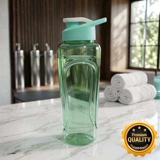 Gym Water Bottle with Flip Lid Multi Color Leakproof Sports Bottle (1 Litre)