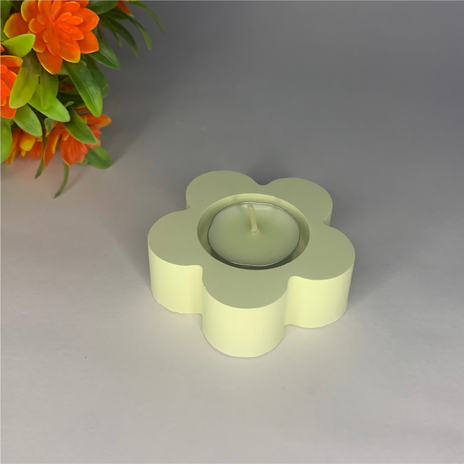 Flower Diya ivory tealight candle Elegant Home Decor Handmade