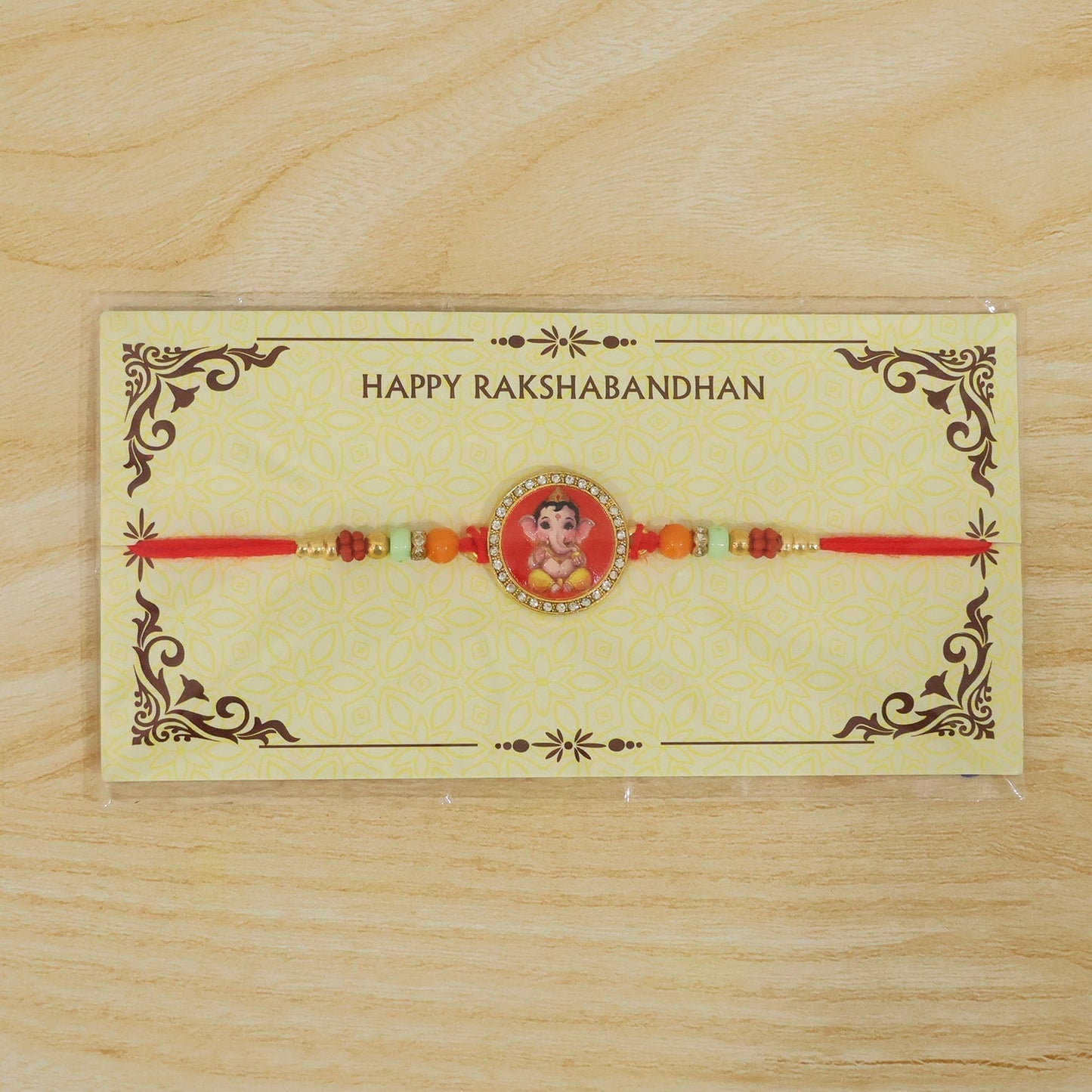 Ganesha Rakhi for Brother - Designer Raksha Bandhan Thread (10pcs)