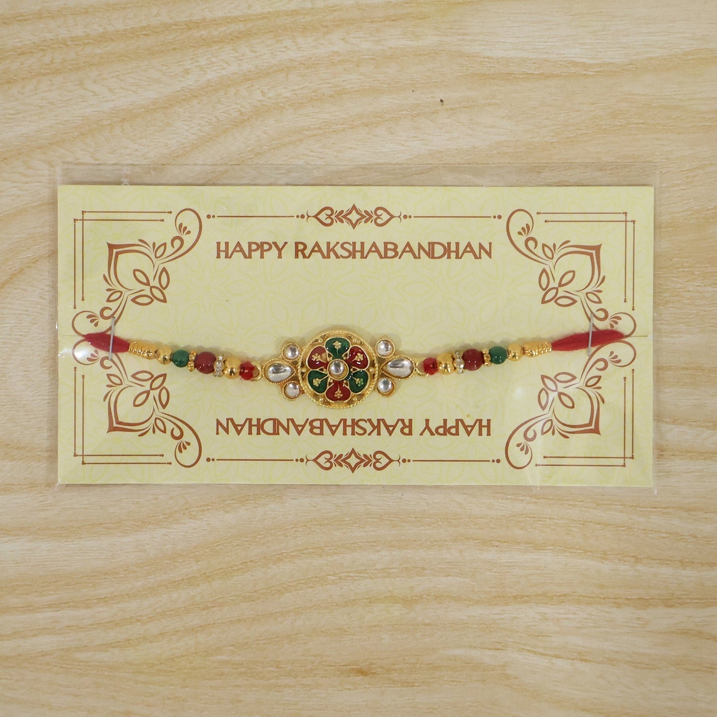 Floral Cluster Stone Designer Rakhi for Brother (10pcs)