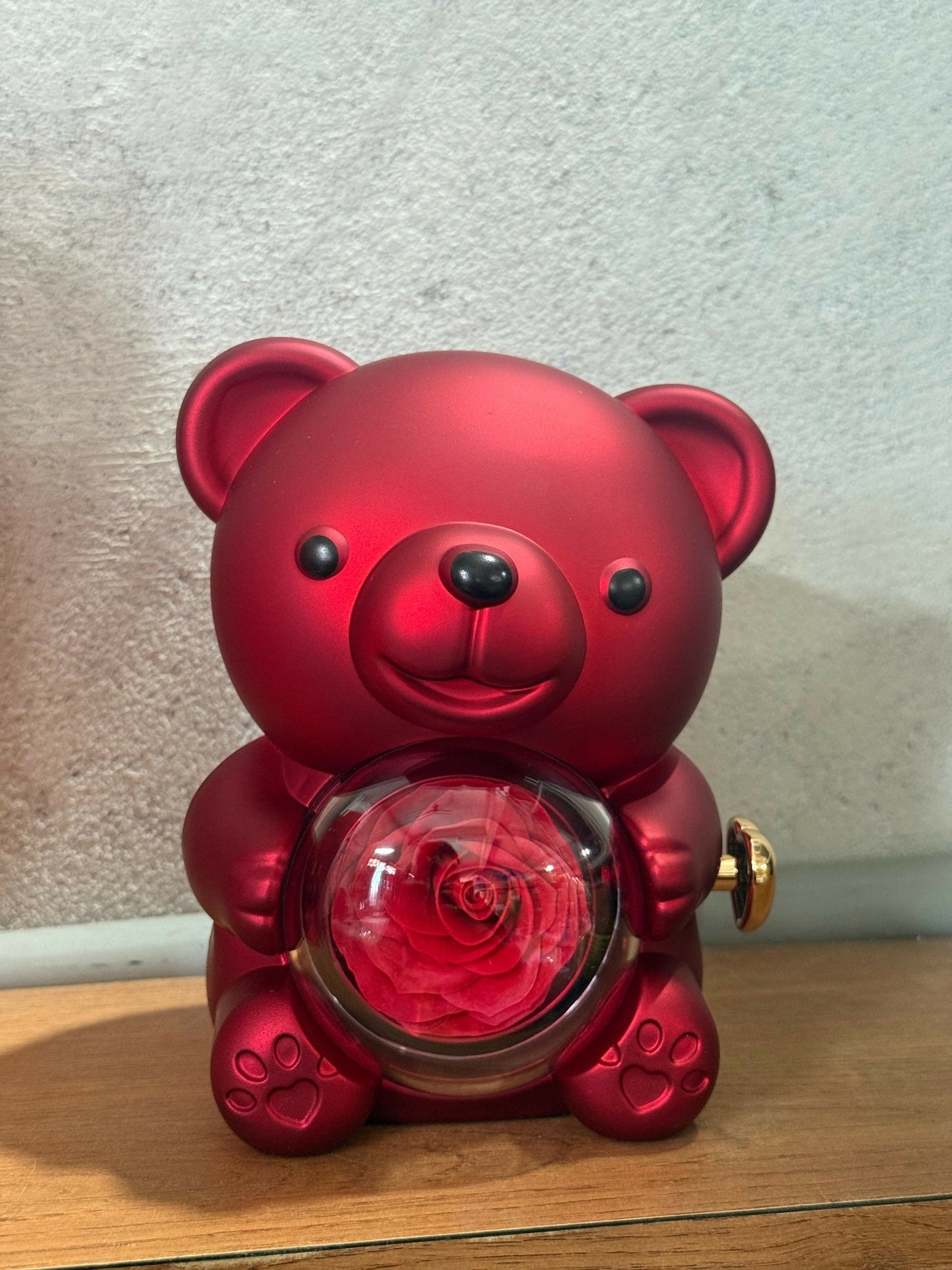 Red Teddy Bear With Eternal Rose Gift Box | Romantic Love Gift for Her & Couples