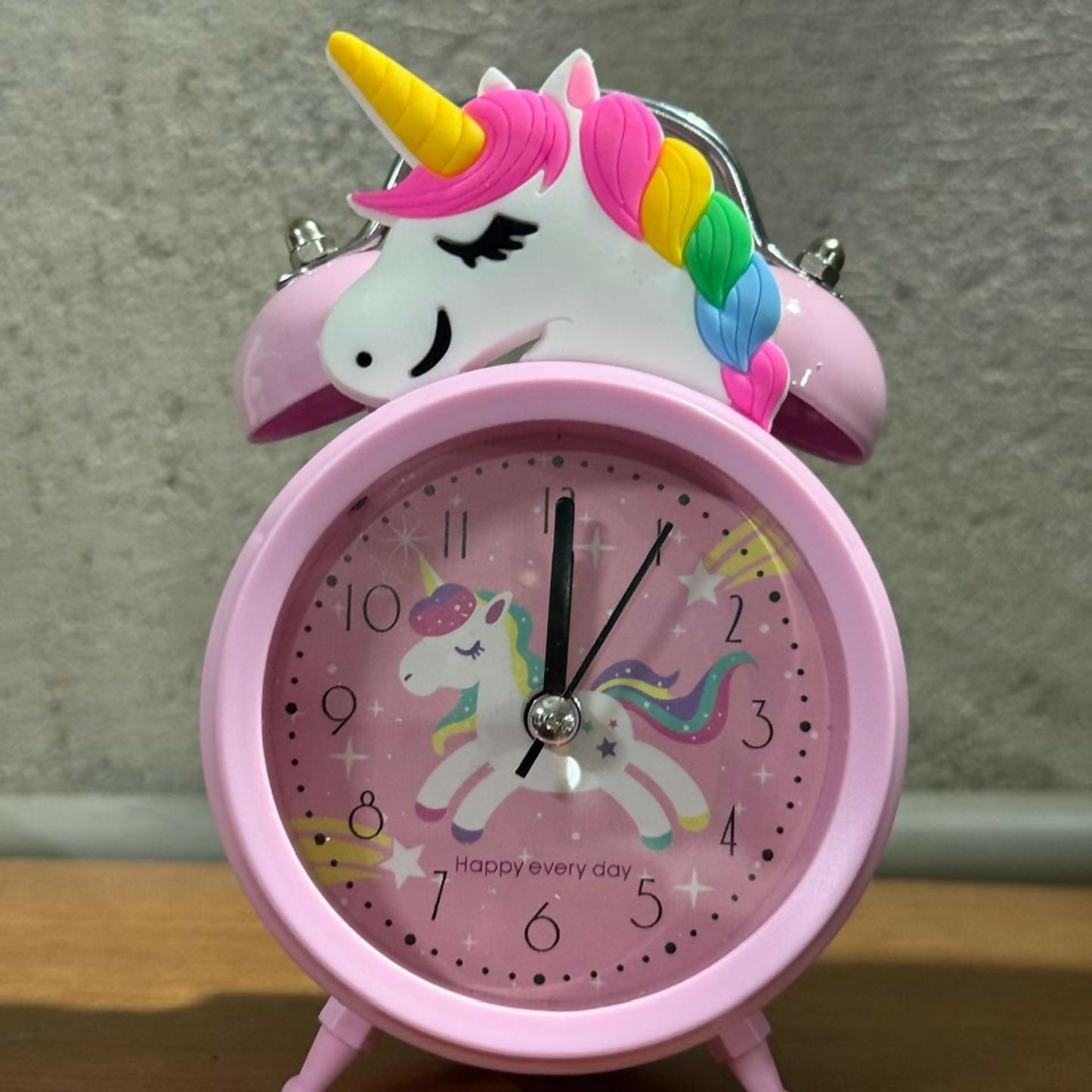Pink Unicorn Twin Bell Alarm Clock for Kids Bedroom & Study Table