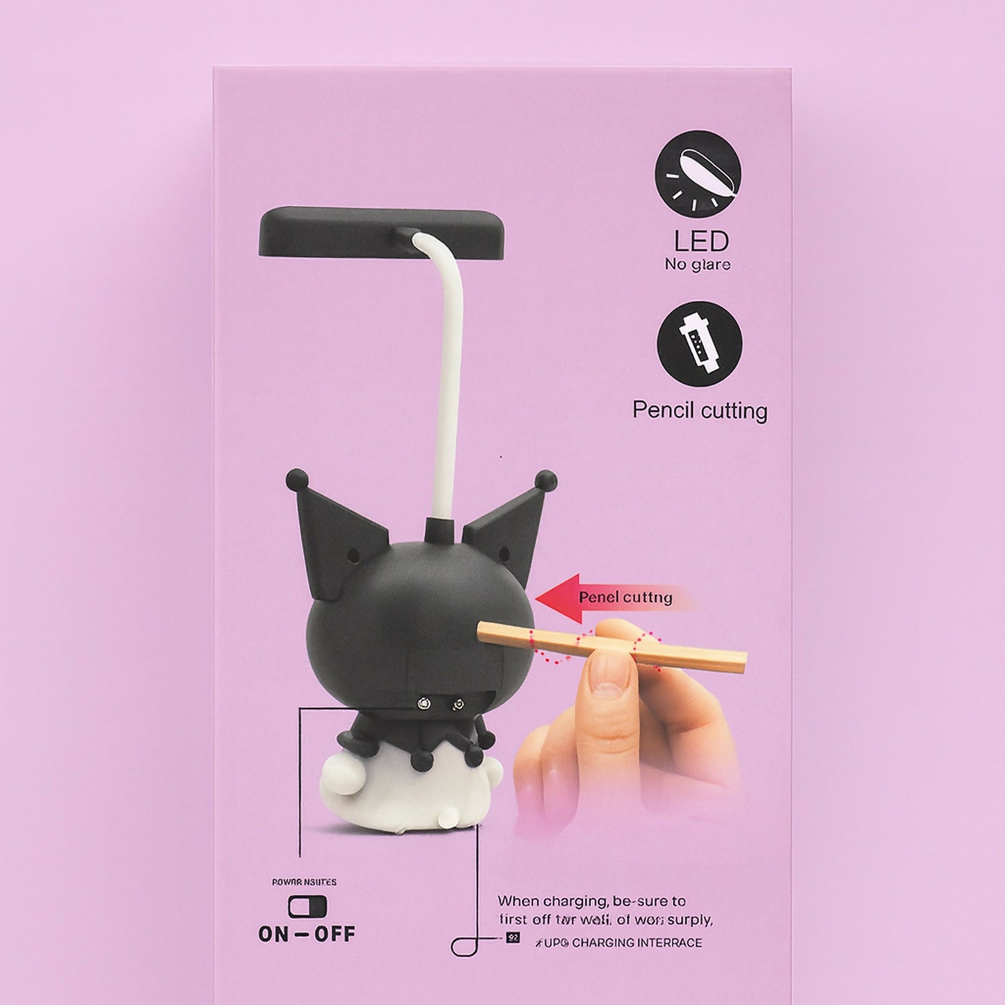 Cute Cartoon LED Desk Lamp with Pencil Sharpener, Rechargeable Study Light