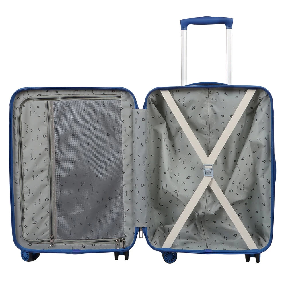 Novex Disney Frozen Sky Blue Travelling Kids Trolley Bags for Girls Luggage 4 Wheels ( Blue /22 Inch)