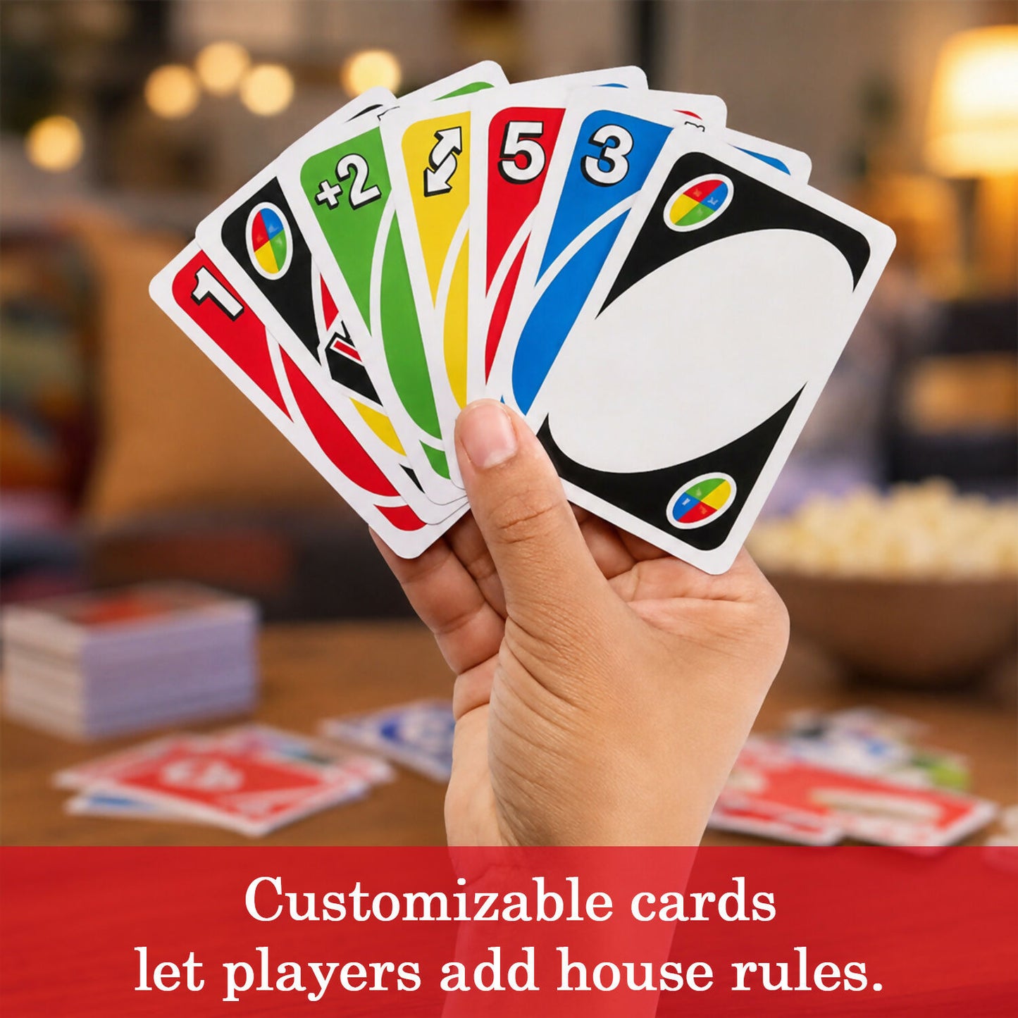 UNO game cards in player's hand