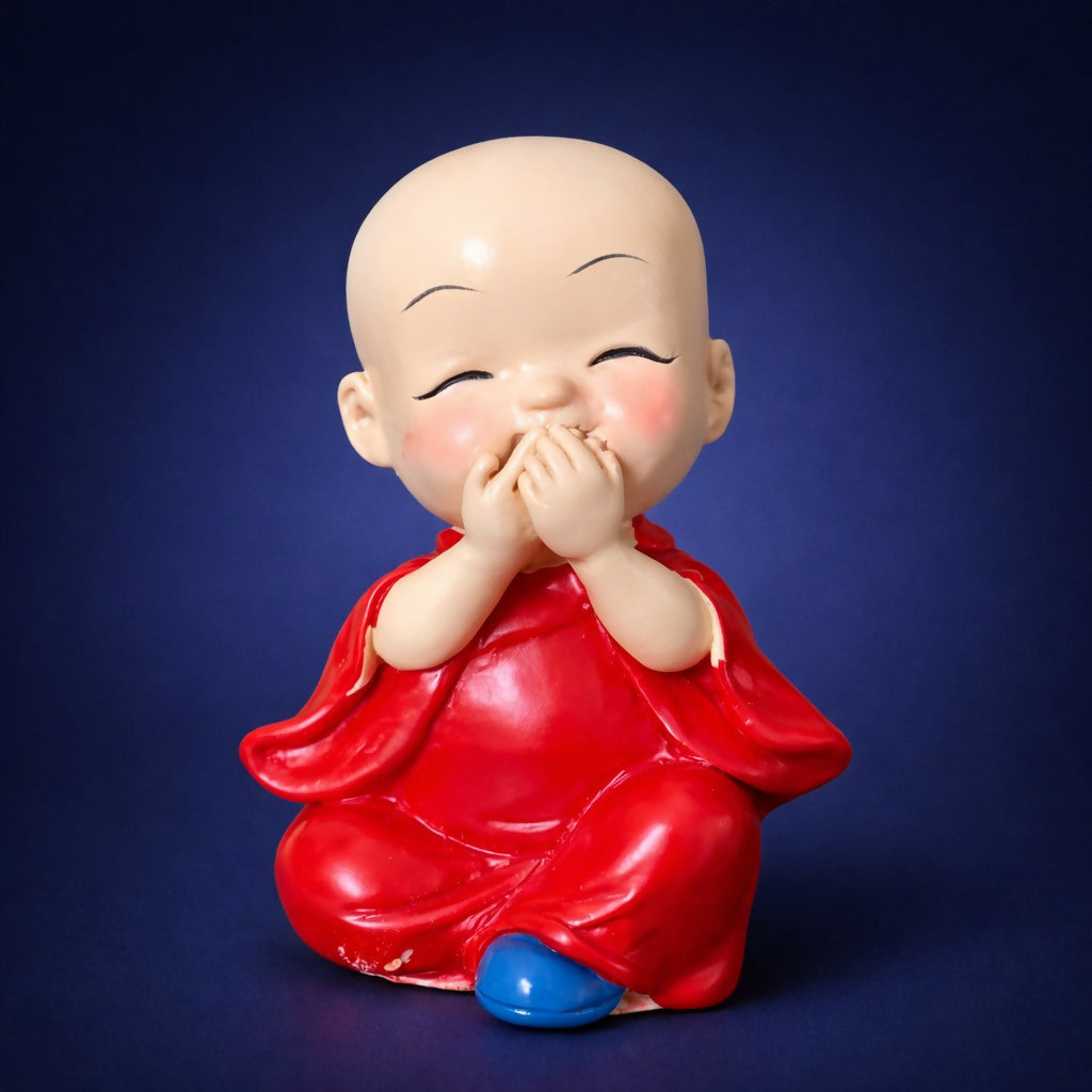 Cute Monk Showpiece Laughing Baby Figurine for Home & Desk Decor