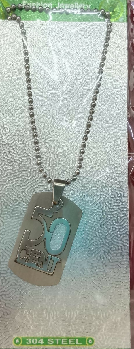 Silver Plated 50 Cents Chain Pendant