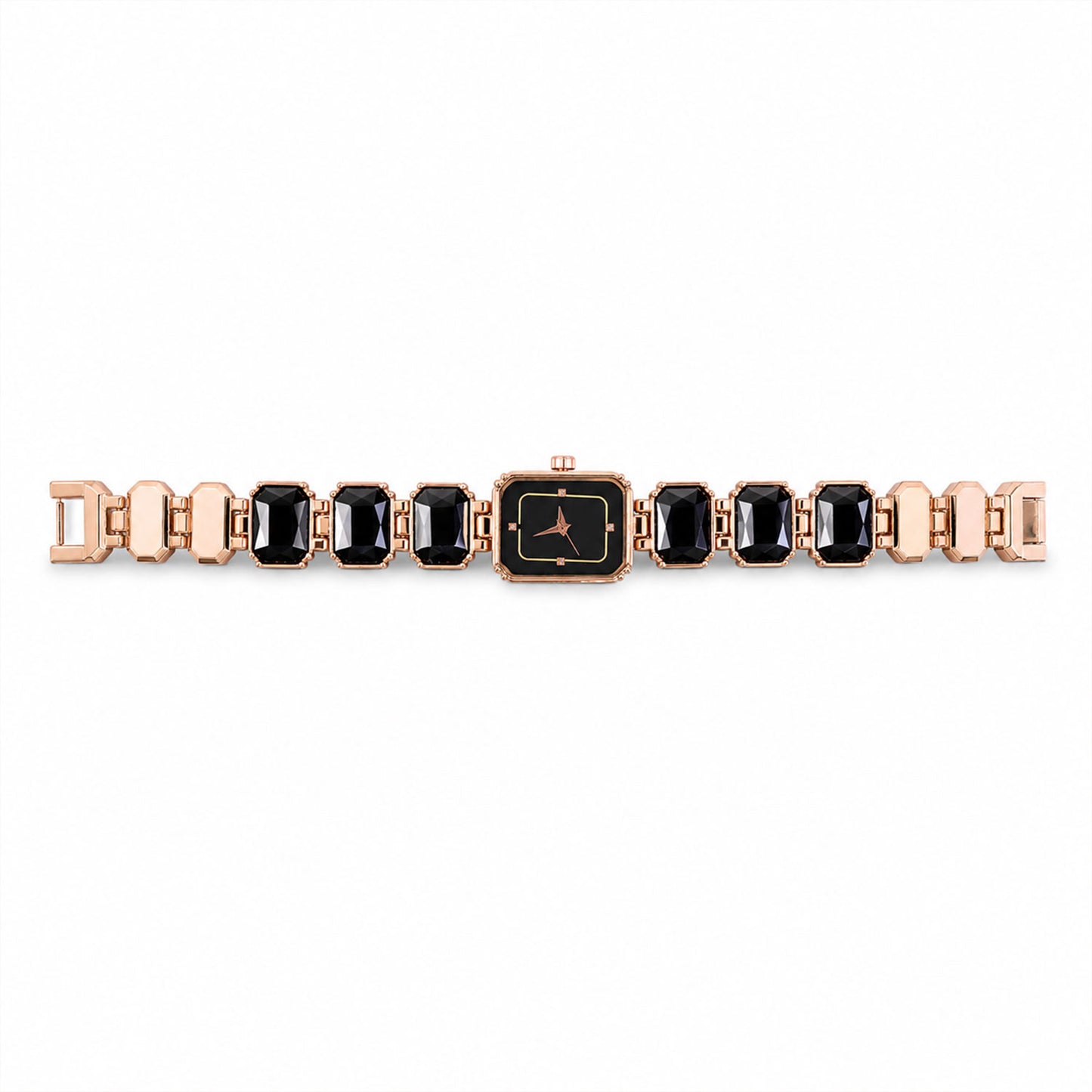 Black Dial Bracelet Strap Women's Analog Watch with Elegant Chronograph Style Design
