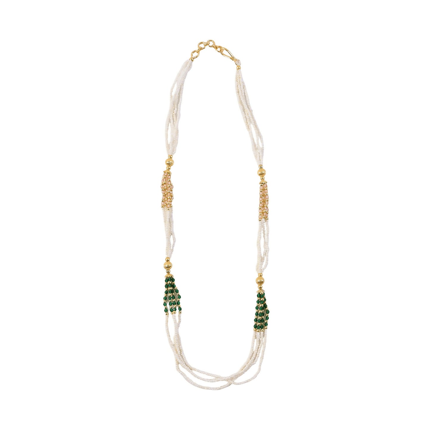 Elegant Beaded Handmade Pearl Necklace Traditional Ethnic Mala for Women