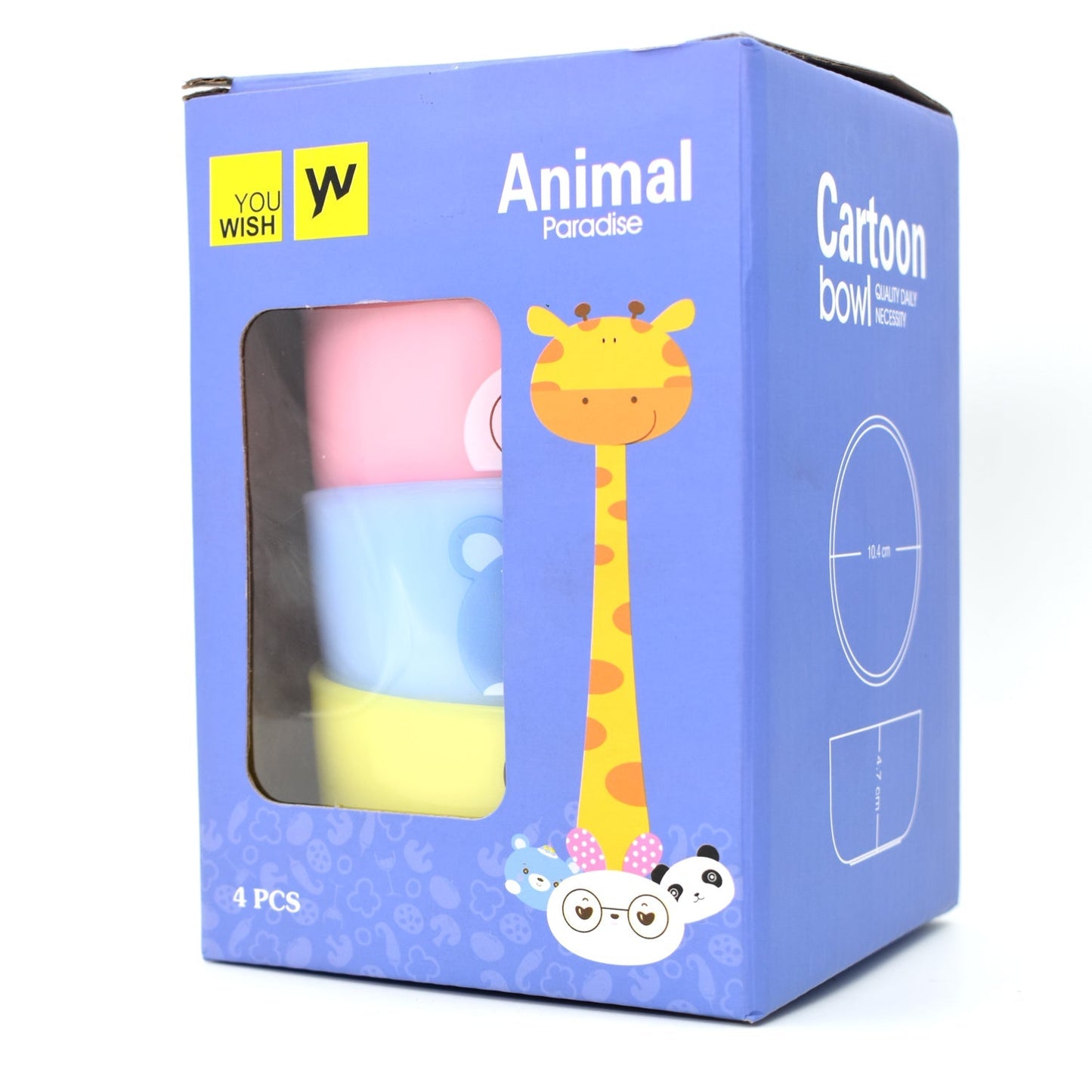 Fun plastic bowl set for kids with cartoon characters