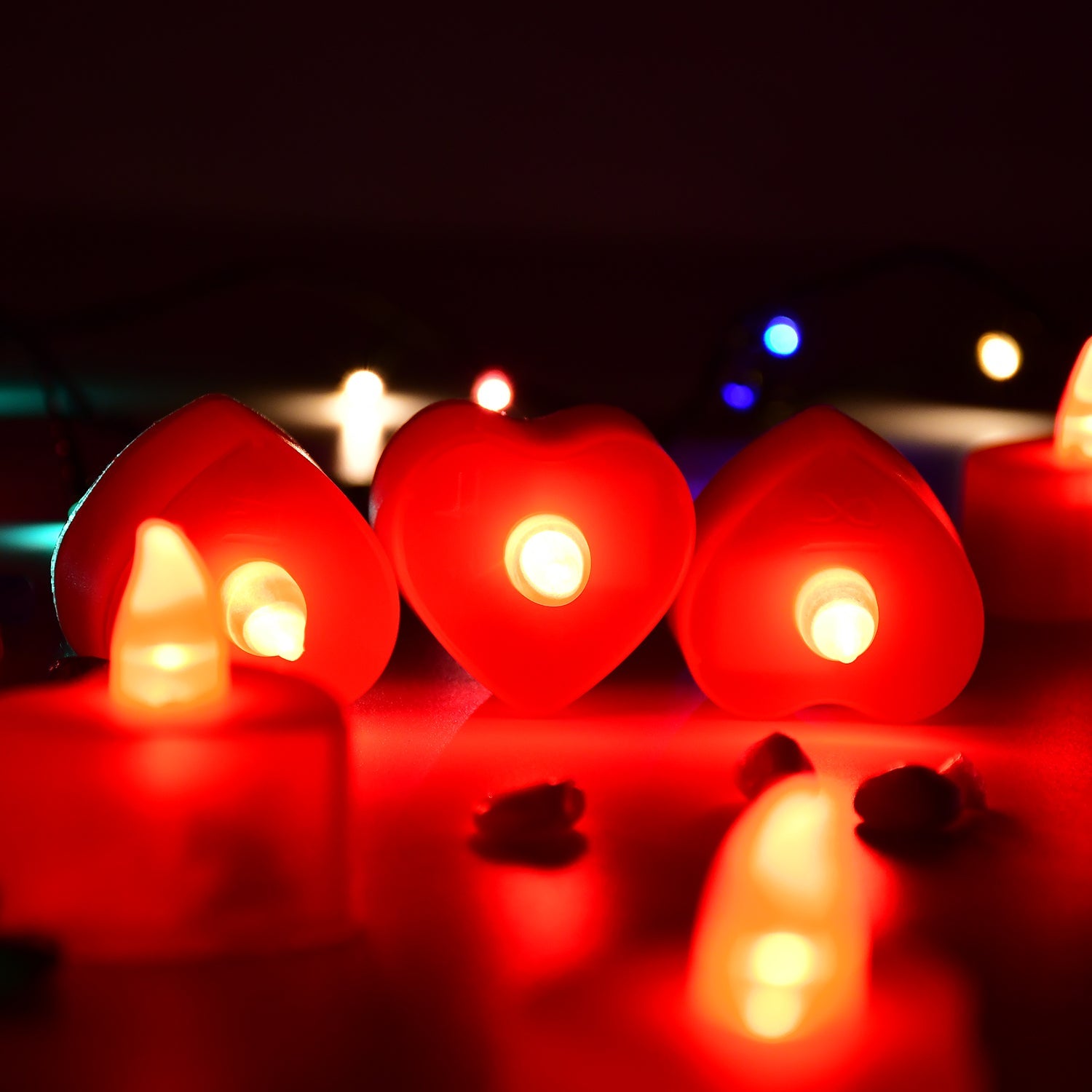 LED Heart Tea Light Candles