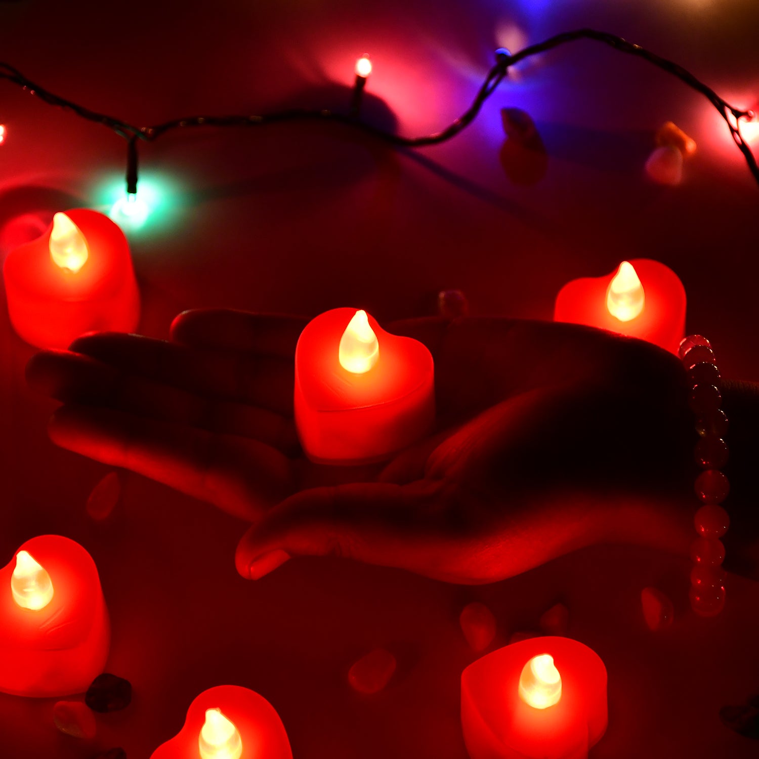LED Heart Tea Light Candles