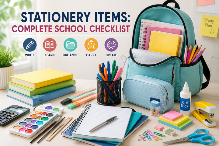 Stationery Items: Complete School Checklist