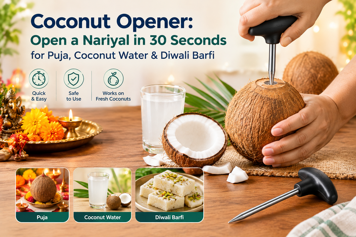 Coconut Opener: Open a Nariyal in 30 Seconds for Puja, Coconut Water & Diwali Barfi