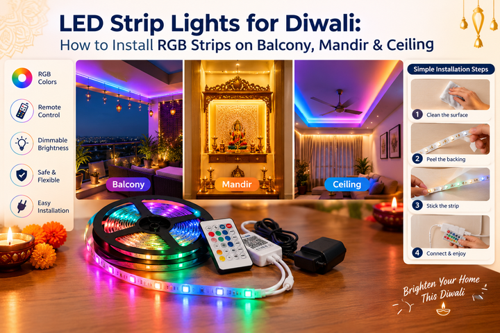 LED Strip Lights for Diwali: How to Install RGB Strips on Balcony, Mandir & Ceiling