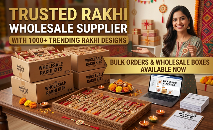Trusted Rakhi Wholesale Supplier with 1000+ Trending Rakhi Designs