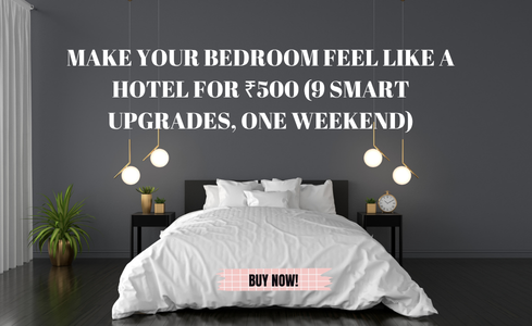 Hotel-inspired bedroom setup with budget-friendly home decor upgrades