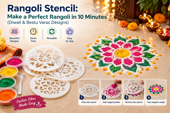 Rangoli Stencil: Make a Perfect Rangoli in 10 Minutes (Diwali & Bestu Varas Designs)