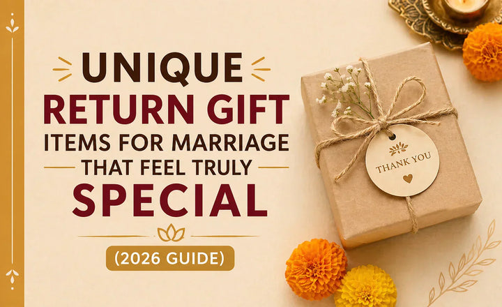 unique return gift items for marriage 2026 – budget friendly wedding return gifts for guests under ₹50 to ₹1000