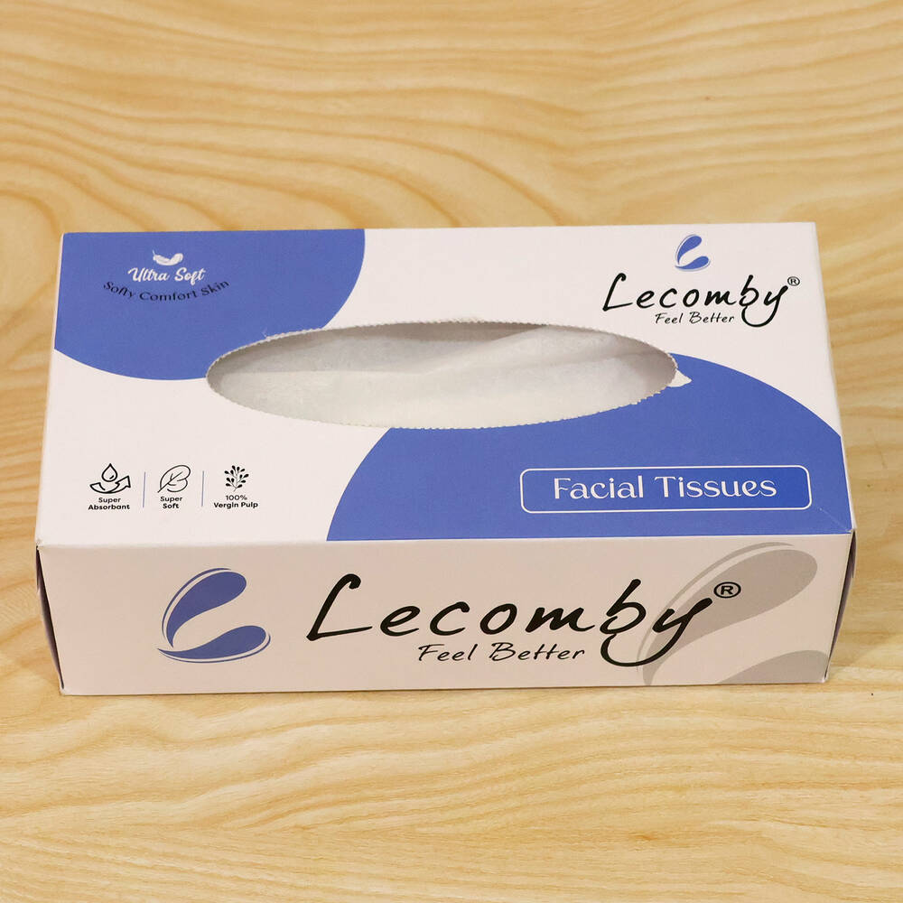 Soft Facial Tissue Paper Box, 2-Ply Pull-Out Tissues (1 Box)