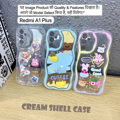 Cream Shell Case Case For Redmi A1 Plus